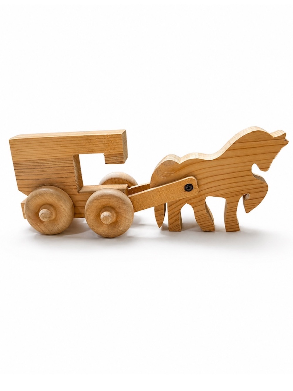 Wooden Toy Horse and Wagon Pull Toy